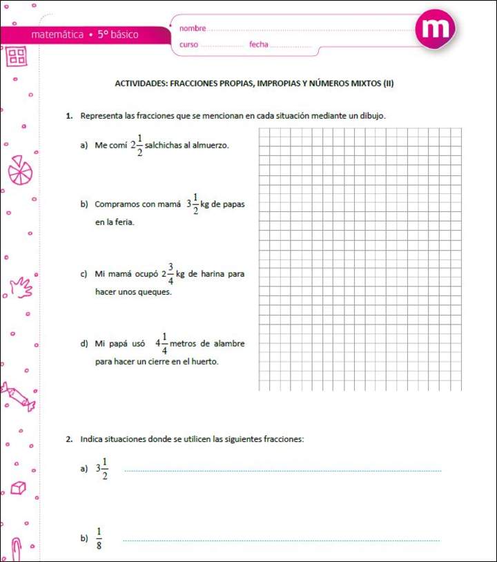 Fracciones propias, impropias y números mixtos (II)