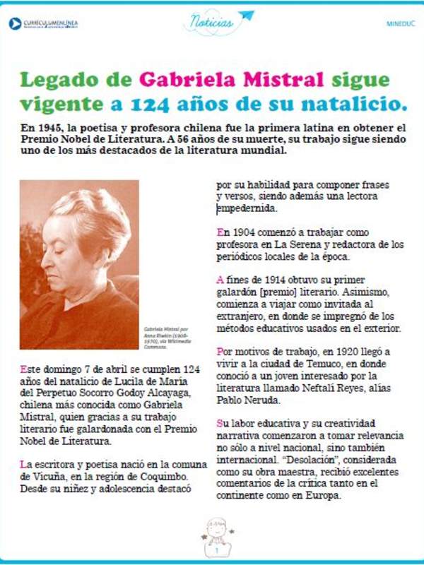 Legado de Gabriela Mistral