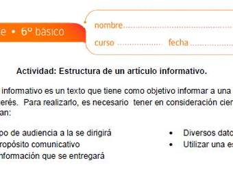 Estructura de un artículo informativo