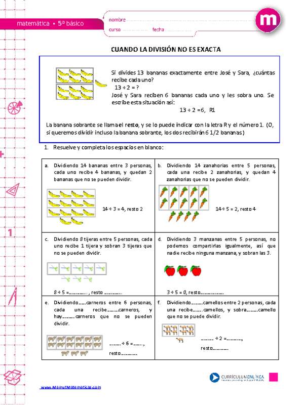 División no exacta