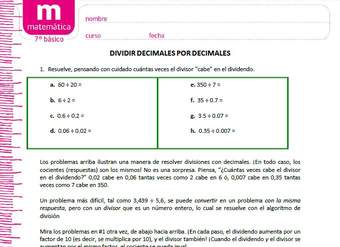 Dividir decimales por decimales