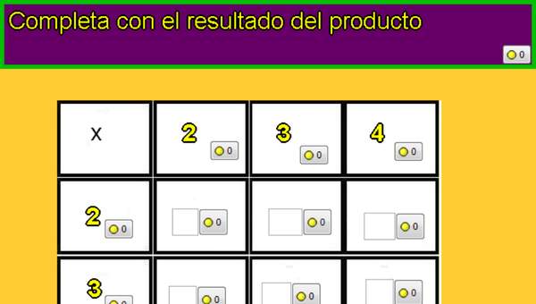 Tablas de multiplicar de 2, 3 y 4