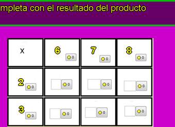 Tablas de multiplicar de 2, 3, 6, 7 y 8