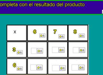 Tablas de multiplicar de 3, 6, 7 y 8