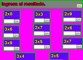 Tablas de multiplicar de 2 y 3