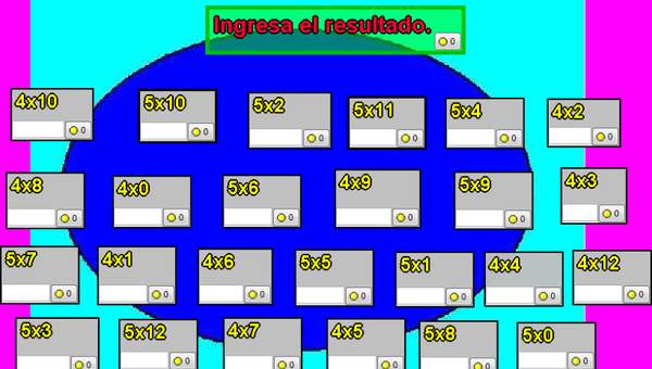 Tablas de multiplicar del 4 y 5