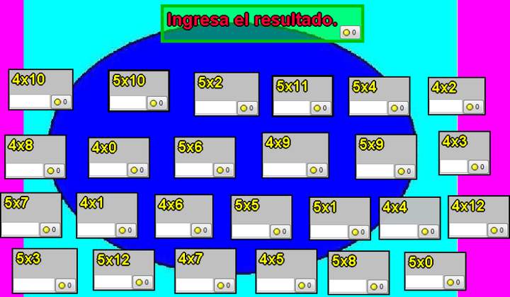 Tablas de multiplicar del 4 y 5