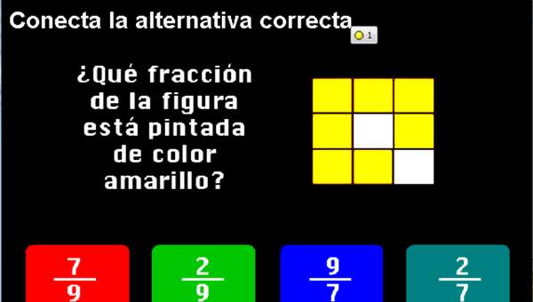 ¿Qué fracción de la figura está pintada amarilla?