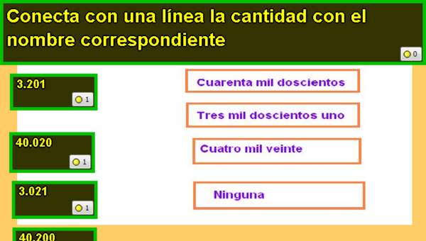 Asociar números escritos en palabras y con símbolos