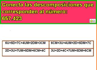 Componer y descomponer números en forma aditiva (II)