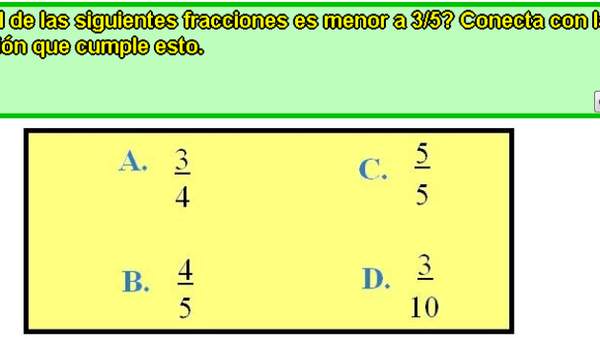 Fracción menor a 3/5