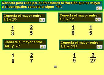 Comparar fracciones (II)