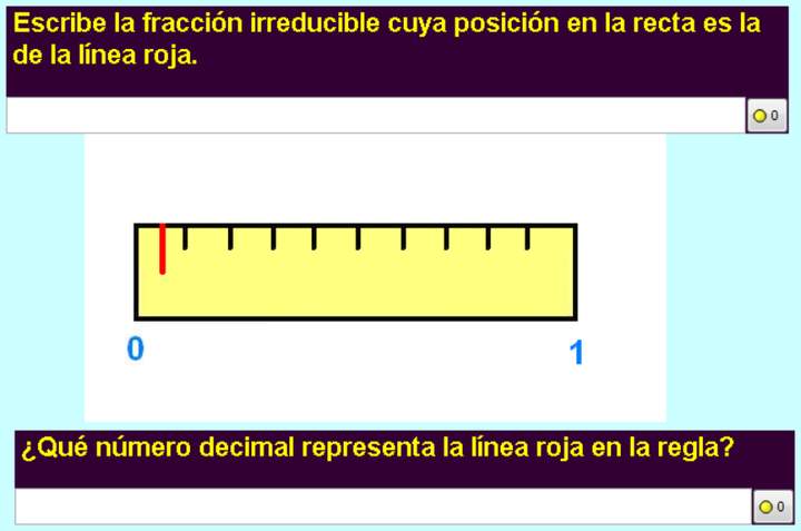 Fracciones y decimales en la recta numérica (VII)