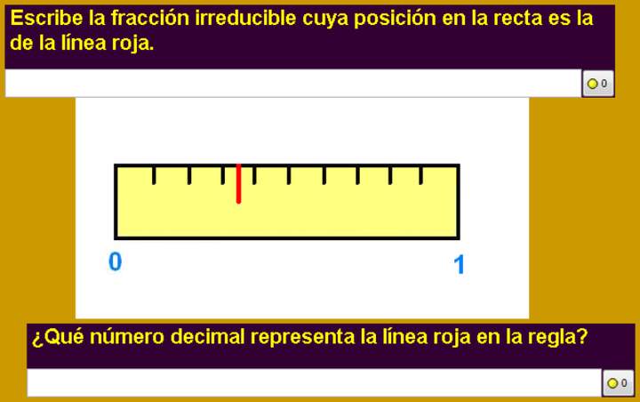 Fracciones y decimales en la recta numérica (VIII)