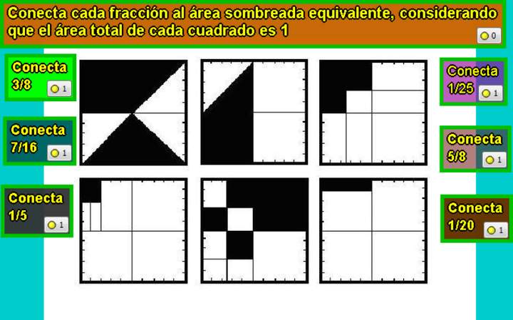 Área sombreada usando fracciones (I)