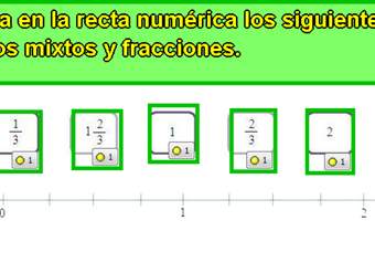 Ubicar fracciones en recta numérica (II)