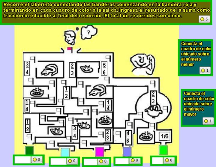 Fracciones en un laberinto