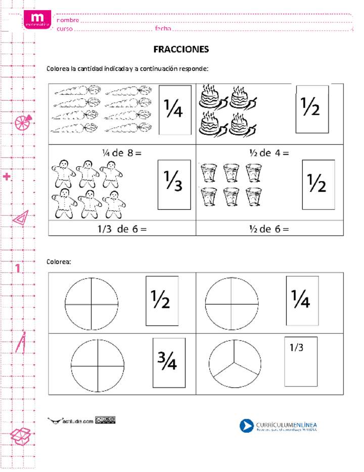 Representar fracciones Aprendo en Línea. Currículum Nacional