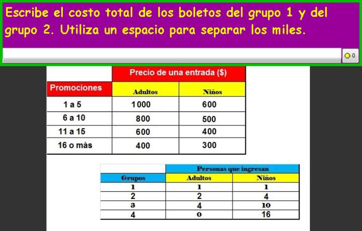 Precios de entradas (III)