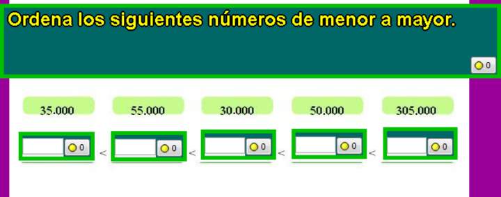 Comparar y ordenar números (I)