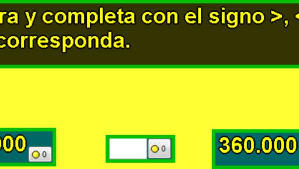 Comparar y ordenar números (V)