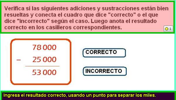 Verificar sutracción usando el algoritmo (II)