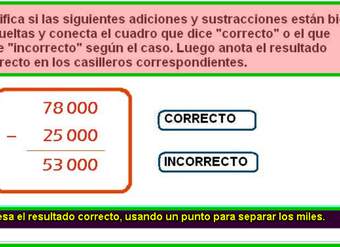 Verificar sutracción usando el algoritmo (II)