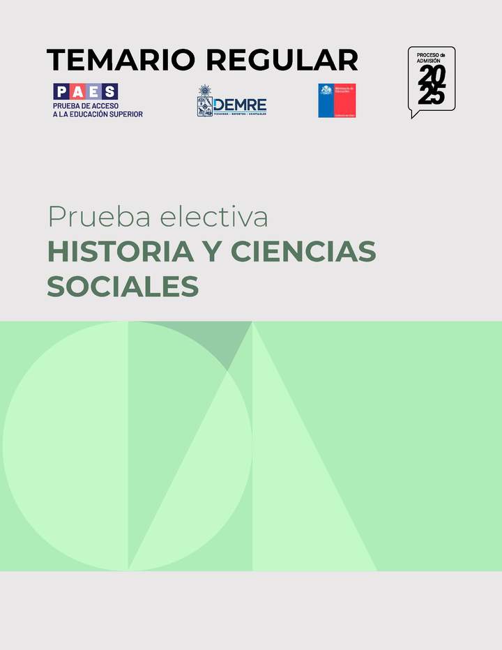 Temario PAES Regular Historia y Ciencias Sociales