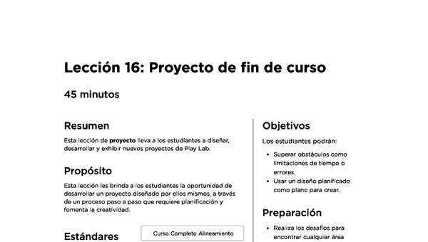 Lección 16: Proyecto de fin de curso