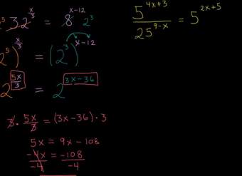 Resolviendo ecuaciones exponenciales más complejas | Álgebra I | Khan Academy en Español