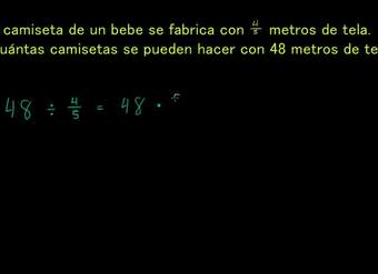 Dividiendo fracciones. Ejercicio escrito
