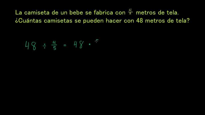 Dividiendo fracciones. Ejercicio escrito