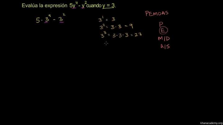 Evaluando expresiones exponenciales