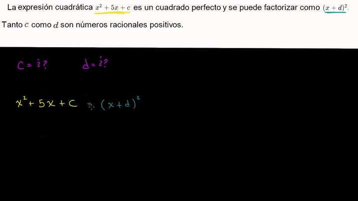 Resolviendo las constantes en un polinomio cuadrado perfecto | Álgebra I | Khan Academy en Español