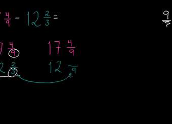 Resta de números mixtos reagrupando (denominadores distintos) | Fracciones | Khan Academy en Español