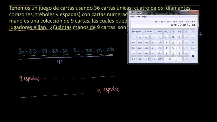 Manos de 9 cartas. Ejemplo