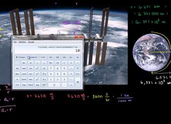 Velocidad de la estación espacial en órbita