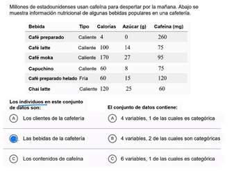 Identificar individuos, variables y variables categóricas en un conjunto de datos