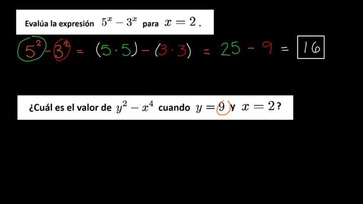 Evaluar expresiones con exponentes desconocidos | Khan Academy en Español