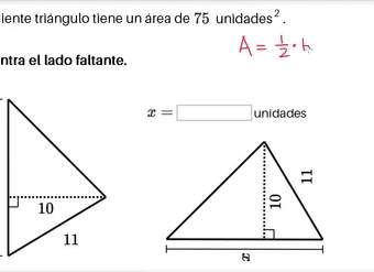 Ejemplo de un triángulo con un lado desconocido | Khan Academy en Español