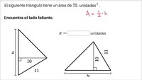 Ejemplo de un triángulo con un lado desconocido | Khan Academy en Español