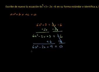 Ejemplo: cuadráticas en forma estándar