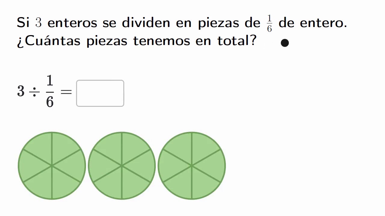 Dividir números enteros entre fracciones unitarias de manera visual Khan Academy en Español