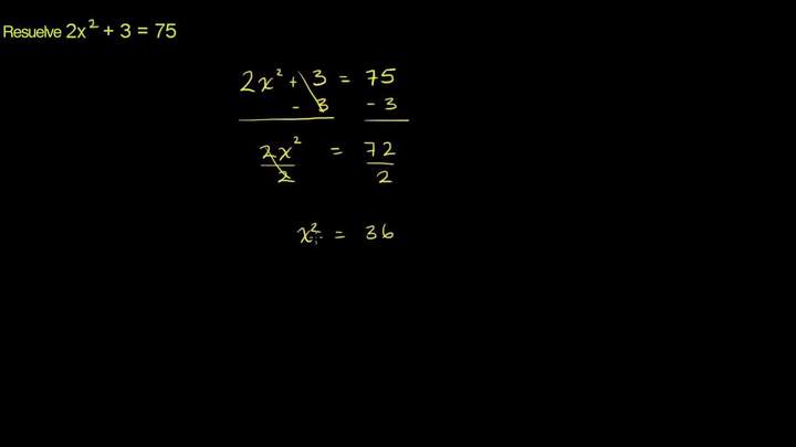 Ejemplo Resolviendo una cuadrática simple