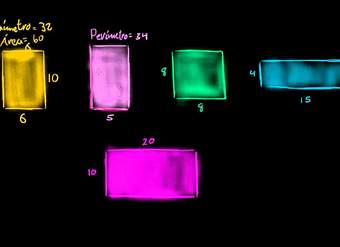Comparando áreas y perímetros de rectángulos