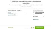 Cómo escribir expresiones básicas con variables (ejercicios tomados de KA)