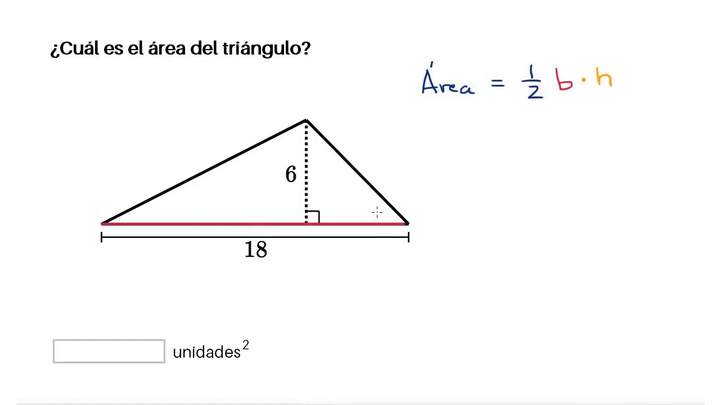 Ejemplo para encontrar el área de un triángulo | Khan Academy en Español