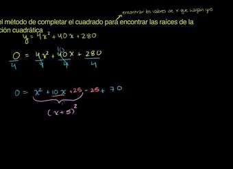 Ejemplo 2 completando el cuadrado