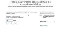 Cómo escribir expresiones algebraicas básicas dado un problema (ejercicios tomados de KA)