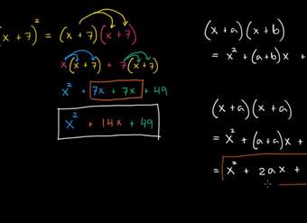 Patrón para multiplicar binomios al cuadrado